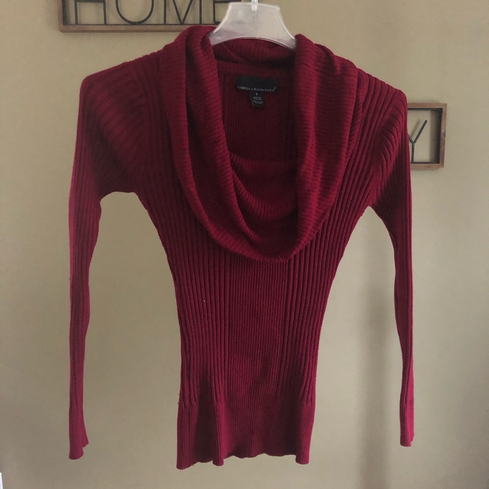 ❤️ Red Cowl Neck Sweater